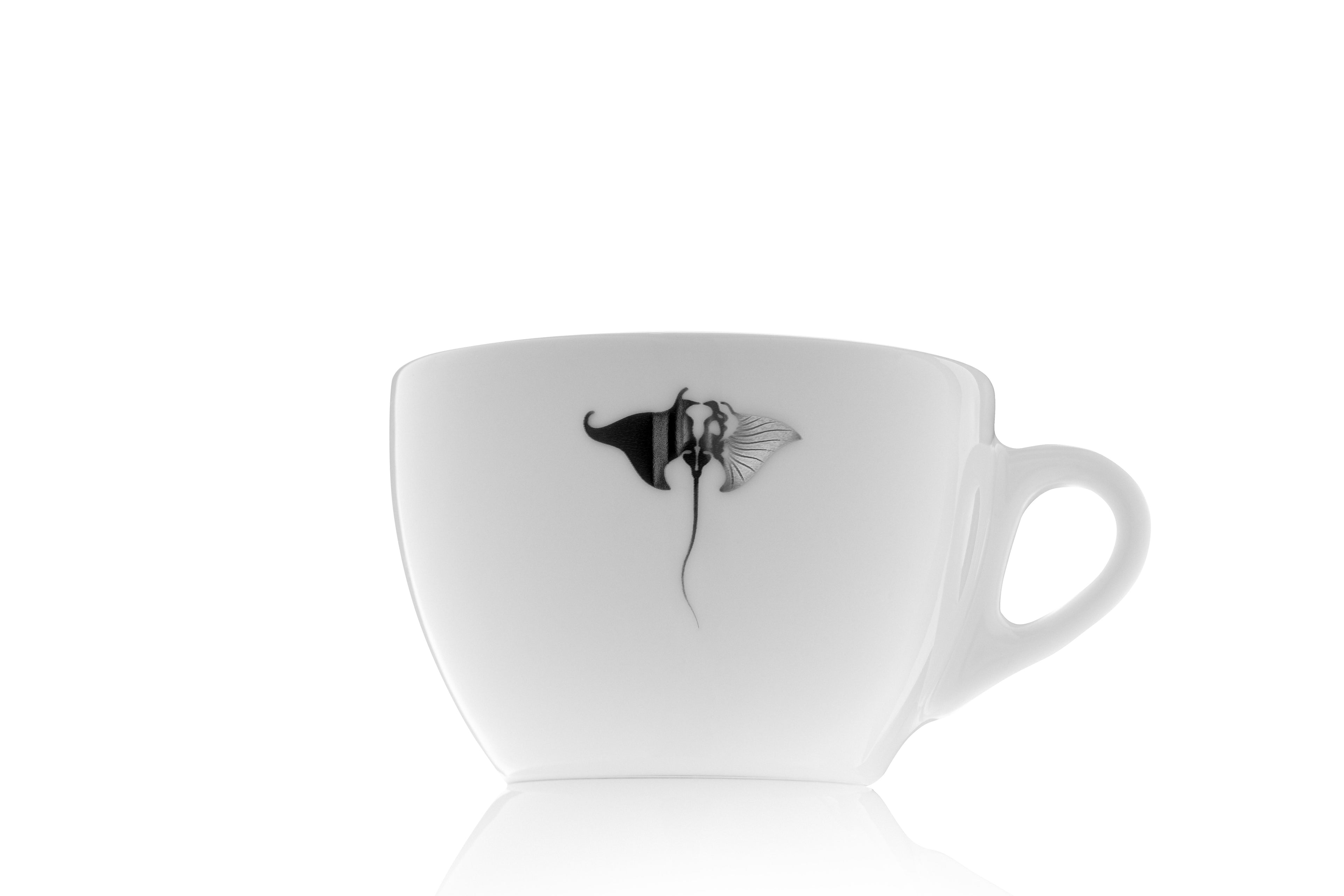 d’Ancap / Ancap - 180ml Verona White Cappuccino cup with custom metallic silver logo