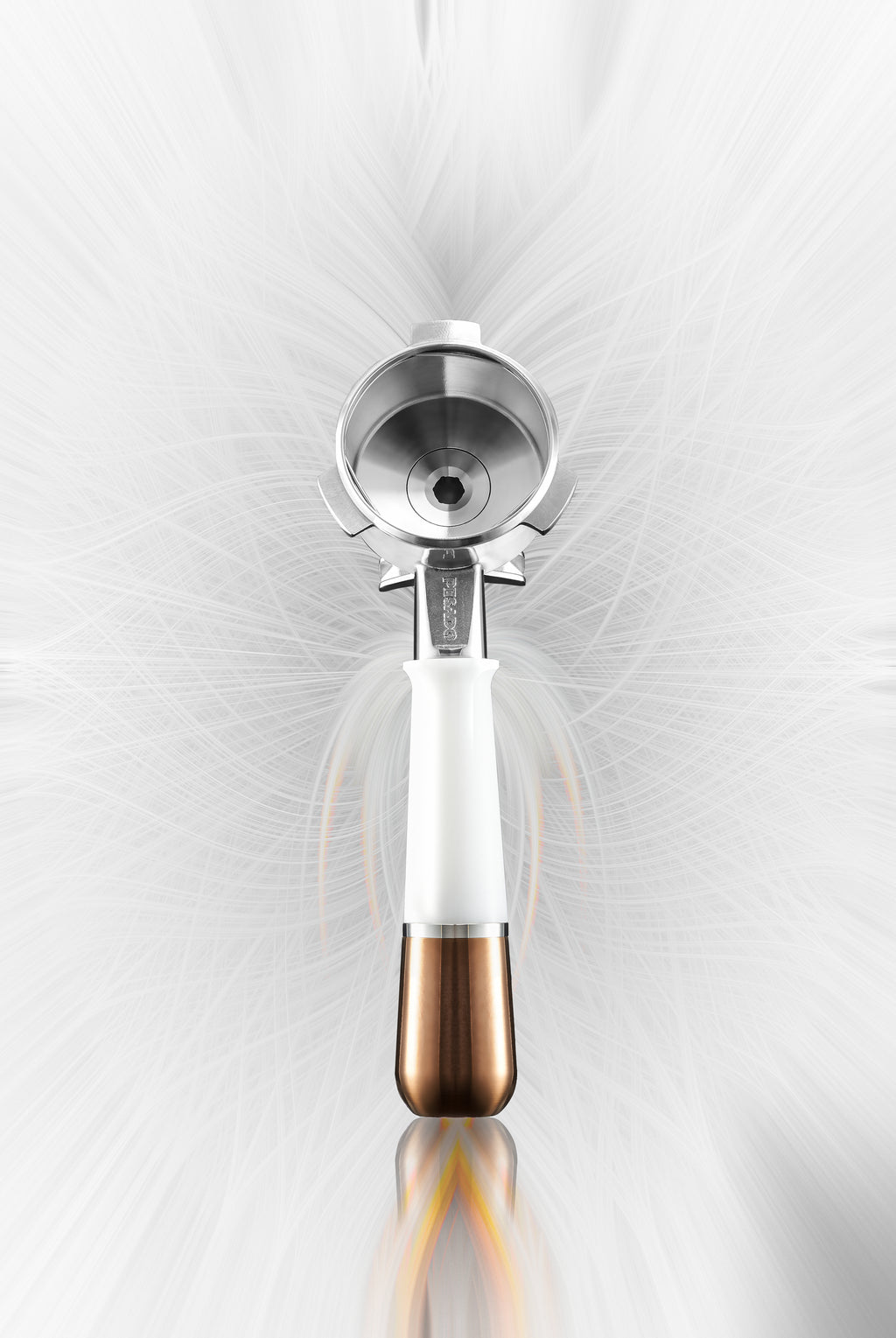 Pesado Spouted Portafilter - White & Bronze (Only for BREVILLE 54MM )